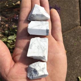 img 1 attached to Высококачественный необработанный камень Simurg для гранильного и кристаллического лечения - белый говлит, 1 фунт