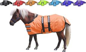 img 4 attached to 🔒 600D Ripstop Waterproof Reflective Safety Winter Foal and Mini Horse Turnout Blanket - Medium Weight (150g) by Derby Originals