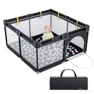 👶 yobest baby playpen: a sturdy and safe activity center for babies and kids, indoors and outdoors - 50x50, black logo