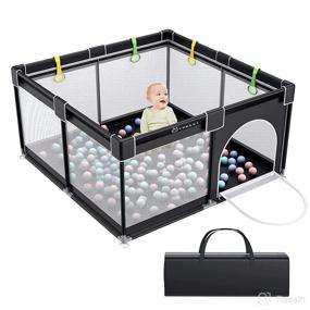 img 4 attached to 👶 YOBEST Baby Playpen: A Sturdy and Safe Activity Center for Babies and Kids, Indoors and Outdoors - 50x50, Black