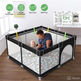 img 2 attached to 👶 YOBEST Baby Playpen: A Sturdy and Safe Activity Center for Babies and Kids, Indoors and Outdoors - 50x50, Black