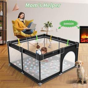 img 3 attached to 👶 YOBEST Baby Playpen: A Sturdy and Safe Activity Center for Babies and Kids, Indoors and Outdoors - 50x50, Black