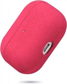 img 4 attached to Red Alcantara AirPods Pro Cover - Lopie Cozy Flannelette Fabric Case, Shockproof And Dust-Proof Protective Skin, Premium Material Case For AirPods Pro (Not For AirPods 3)