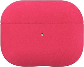img 2 attached to Red Alcantara AirPods Pro Cover - Lopie Cozy Flannelette Fabric Case, Shockproof And Dust-Proof Protective Skin, Premium Material Case For AirPods Pro (Not For AirPods 3)