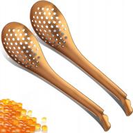 spherification spoon - stainless steel spherification spoon molecular mixologist slotted bar spoon kitchen set of 2 (copper) logo