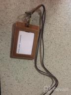 img 1 attached to Boshiho Cowhide Leather ID Badge Card Holder With 19" Neck Lanyard, Vertical Style Dark Brown - SEO Optimized review by Chris Wagner