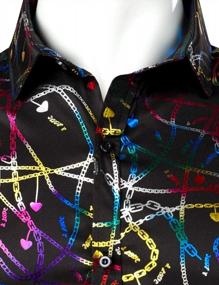 img 2 attached to Stand Out In Style With ZEROYAA Men'S Baroque Shiny Dress Shirts – Slim Fit, Long Sleeve & Button Up!