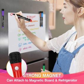 img 1 attached to Vibrant Magnetic Dry Erase Markers With Fine Point Tip & Eraser Cap - Ideal For Office, School, And Home Use! Available In A Pack Of 12 Colors - Low Odor And Lightweight!