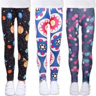 stretch athletic leggings toddler length girls' clothing : leggings logo