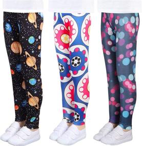 img 1 attached to Stretch Athletic Leggings Toddler Length Girls' Clothing : Leggings