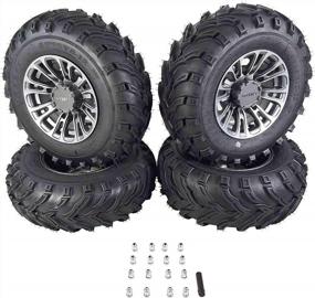 img 4 attached to MASSFX MS 25X8-12 25X10-12 Шины W/Gunmetal 12X7 4/156 ATV UTV Gun Metal Диски Комплект колес и шин с гайками