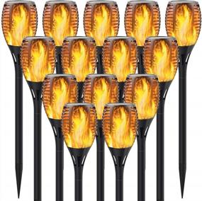 img 4 attached to Illuminate Your Landscape With 14 Pack Solar Torch Lights- Enjoy Dancing Flickering Flames At Dusk To Dawn