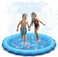 fun-filled outdoor playtime with qpau splash pad: the perfect 68" sprinkler pool for kids, dogs and family logo