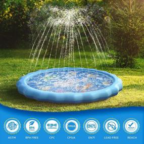 img 3 attached to Fun-Filled Outdoor Playtime With QPAU Splash Pad: The Perfect 68" Sprinkler Pool For Kids, Dogs And Family