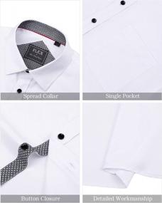 img 1 attached to 👔 J.Ver Men's Short Sleeve Dress Shirts: Pocketed and Wrinkle-Free Business Attire