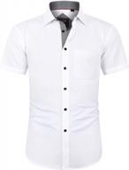 👔 j.ver men's short sleeve dress shirts: pocketed and wrinkle-free business attire logo