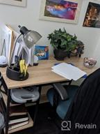 картинка 1 прикреплена к отзыву Upgrade Your Home Office With VECELO 43 Inch Writing Desk - Two-Tiered Storage Shelves, Adjustable Feet And Waterproof Surface - Walnut Finish от Bob Kandravi