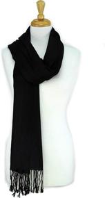 img 2 attached to Paskmlna Large Solid Pashmina Forest Women's Accessories at Scarves & Wraps