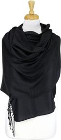 img 3 attached to Paskmlna Large Solid Pashmina Forest Women's Accessories at Scarves & Wraps