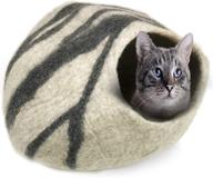 🐱 premium handmade 100% natural wool cat cave - cozy indoor hideaway & bed for your kitty logo