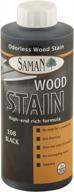 saman interior water based wood stain - natural stain for furniture, moldings, wood paneling & cabinets (black tew-108-12, 12 oz) logo