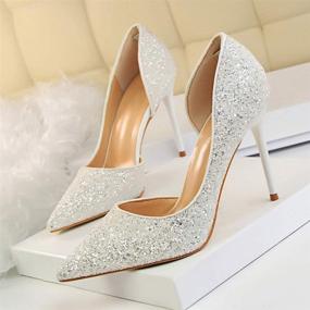 img 1 attached to Pointed Fashion Dress Wedding Glitter Women's Shoes : Pumps