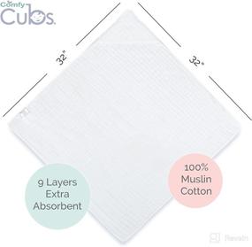 img 3 attached to 👶 Comfy Cubs 2 Pack Baby Hooded Muslin Cotton Towel Set - Large, Soft, Warm, and Absorbent Bath Towels for Boys and Girls
