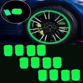 img 4 attached to 12Pcs Universal Fluorescent Car Tire Valve Caps Tires & Wheels