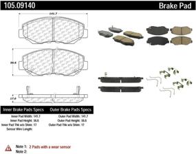 img 2 attached to Centric Parts 105.09140 Posi-Quiet Ceramic Brake Pad with Shims: Enhanced Performance and Noise Reduction