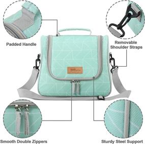 img 2 attached to Buringer HOMESPON Insulated Lunch Bag Fashionable Cooler Tote Reusable Lunch Box Container With Shoulder Strap For Work Picnic Or Travel (Geometry Green)