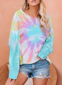 img 2 attached to Trendy Tie-Dye: Womens Oversized Crewneck Sweatshirt For Casual Fashion