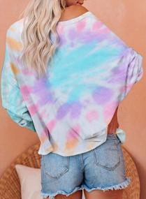 img 1 attached to Trendy Tie-Dye: Womens Oversized Crewneck Sweatshirt For Casual Fashion