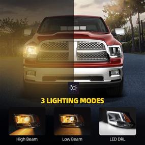 img 3 attached to Улучшите свой Dodge Ram с сборкой LED-фар-проекторов DWVO с дневными ходовыми огнями: идеальная замена для Ram 1500/2500/3500 10 11 12 гг. (хромированная оптика, модели с двойным лучом)