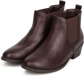 img 4 attached to TN02 Women'S Low-Heel Elastic Pull-On Ankle Booties For Winter