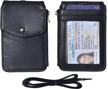leather id badge holder wallet with lanyard - 4 card slots, 1 id window, 1 zippered pocket, and heavy-duty leather strap by woogwin logo
