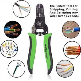 img 1 attached to WilFiks 3-In-1 Wire Stripper Tool For 10-22 AWG Stranded Wires, Cable Cutter And Crimper Plier For Copper & Aluminum, Ergonomic Non-Slip Handle