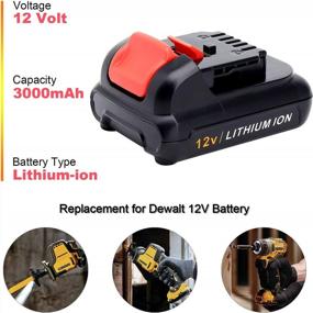 img 3 attached to ELEFLY 2 Pack 12V 3.0Ah Lithium Battery Replacement For Dewalt 12V Battery DCB120 DCB124 DCB126, Compatible With Dewalt 12V Drill Tool Battery DCB121 DCB122 DCB123 DCB127