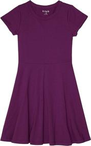 img 4 attached to Stylish KIDPIK Simple Skater Dress in Jadite - Perfect for Girls' Dresses