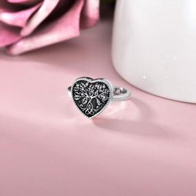 img 3 attached to AOBOCO 925 Sterling Silver Heart Celtic Tree Of Life Cremation Urn Ring Holds Loved Ones Ashes, Always In My Heart Urn Ring For Ashes For Women, Memorial Keepsake Jewelry Embellished With Crystals From Austria