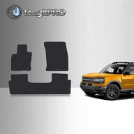 🚗 набор аксессуаров для пола toughpro floor mats (передний ряд + 2-й ряд) для ford bronco sport с ковровым полом, высокопрочные на всю погоду (сделано в сша) - черный резина - подходит для 2021 2022 2023. логотип