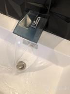 img 1 attached to 💧 ROVATE LED Bathroom Sink Faucet - Single Hole Chrome Waterfall Faucet with Glass Spout and Single Handle review by Michael Santos
