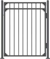 4ft w x 5ft h xcel black steel anti-rust fence gate - easy installation kit for residential, outdoor, yard, patio & entry way logo