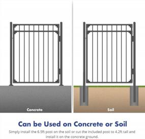 img 2 attached to 4Ft W X 5Ft H XCEL Black Steel Anti-Rust Fence Gate - Easy Installation Kit For Residential, Outdoor, Yard, Patio & Entry Way