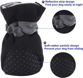 img 1 attached to 🐾 Premium Anti-Slip Dog Cat Boots with Adjustable Strap and Reflective Strip - Soft Booties for Small Dogs (4Pcs) - Paw Protector by AblePet