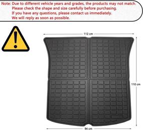 img 2 attached to 🚗 Tesla Model Y Cargo Liner: Black Heavy Duty Rubber Rear Trunk Mat for 2020-2022 - Waterproof and Protective!