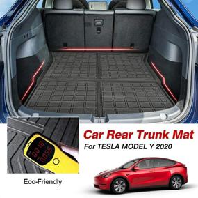 img 3 attached to 🚗 Tesla Model Y Cargo Liner: Black Heavy Duty Rubber Rear Trunk Mat for 2020-2022 - Waterproof and Protective!