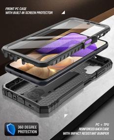 img 3 attached to Чехол для Samsung Galaxy A32 5G серии Poetic Revolution — прочный двухслойный противоударный защитный чехол по всему телу с подставкой, встроенной защитной пленкой для экрана и черным цветом