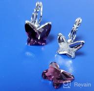 img 1 attached to Stunning T400 Blue Purple Pink Crystal Butterfly Lever Back Earrings - Perfect Birthday Gift for Women and Girls review by Bohyun Rossetti