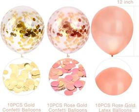 img 3 attached to Shimmering 30-Count Gold & Rose Gold Confetti Dots Balloons: Perfect for Birthday Party, Wedding, Bridal Shower, Baby Shower, and Holidays!