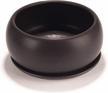 6.5" bamboomn ceramic succulent pot with tray - round bowl - black logo